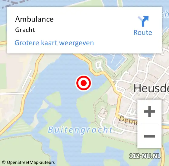 Locatie op kaart van de 112 melding: Ambulance Gracht op 13 mei 2021 20:08