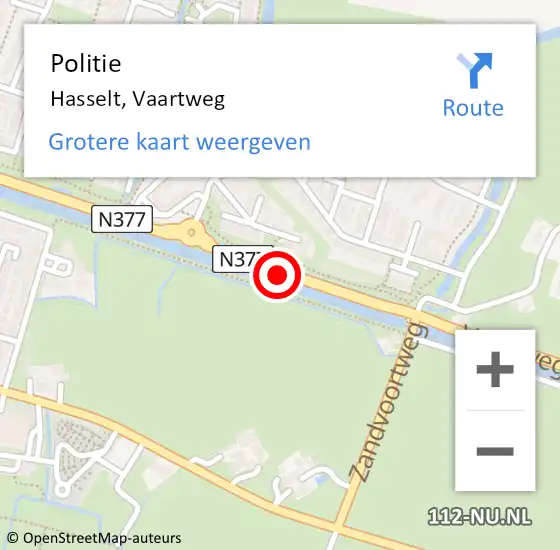 Locatie op kaart van de 112 melding: Politie Hasselt, Vaartweg op 14 mei 2021 13:59