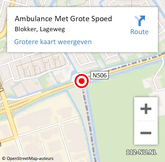 Locatie op kaart van de 112 melding: Ambulance Met Grote Spoed Naar Lageweg op 14 mei 2021 20:38