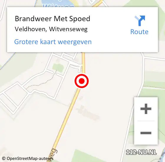 Locatie op kaart van de 112 melding: Brandweer Met Spoed Naar Veldhoven, Witvenseweg op 14 mei 2021 21:09