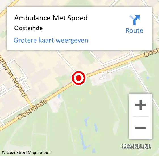 Locatie op kaart van de 112 melding: Ambulance Met Spoed Naar Oosteinde op 15 mei 2021 00:08