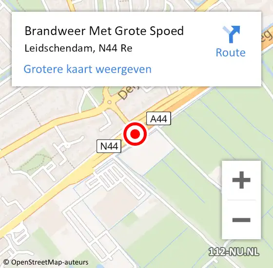 Locatie op kaart van de 112 melding: Brandweer Met Grote Spoed Naar Leidschendam, N44 Re op 15 mei 2021 14:47