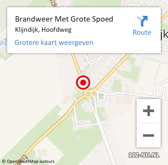 Locatie op kaart van de 112 melding: Brandweer Met Grote Spoed Naar Klijndijk, Hoofdweg op 15 mei 2021 19:45
