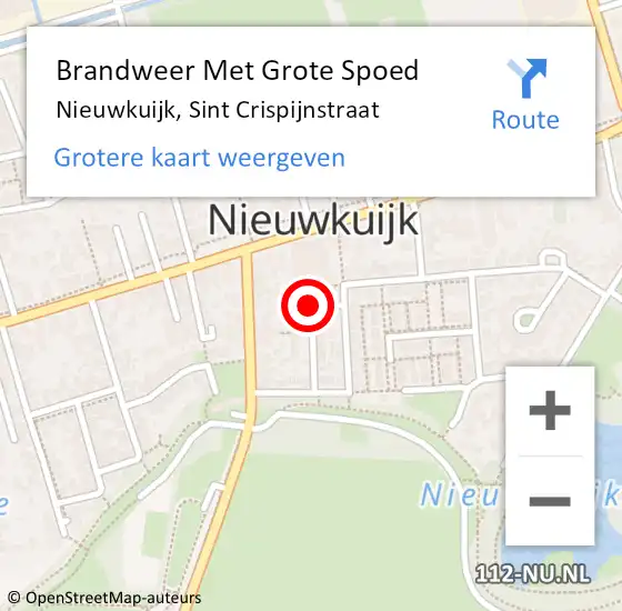 Locatie op kaart van de 112 melding: Brandweer Met Grote Spoed Naar Nieuwkuijk, Sint Crispijnstraat op 15 mei 2021 23:16