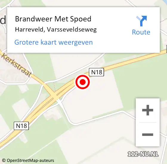 Locatie op kaart van de 112 melding: Brandweer Met Spoed Naar Harreveld, Varsseveldseweg op 16 mei 2021 11:43