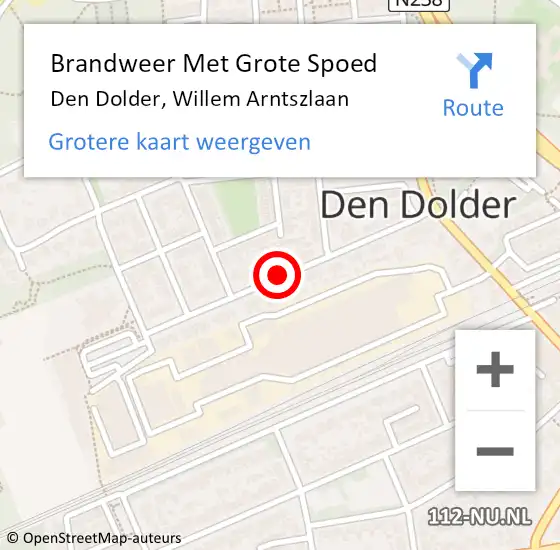Locatie op kaart van de 112 melding: Brandweer Met Grote Spoed Naar Den Dolder, Willem Arntszlaan op 17 mei 2021 02:58