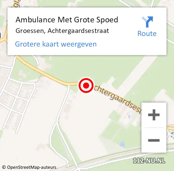 Locatie op kaart van de 112 melding: Ambulance Met Grote Spoed Naar Groessen, Achtergaardsestraat op 17 mei 2021 15:19