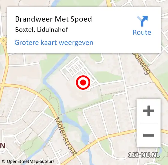 Locatie op kaart van de 112 melding: Brandweer Met Spoed Naar Boxtel, Liduinahof op 18 mei 2021 08:57