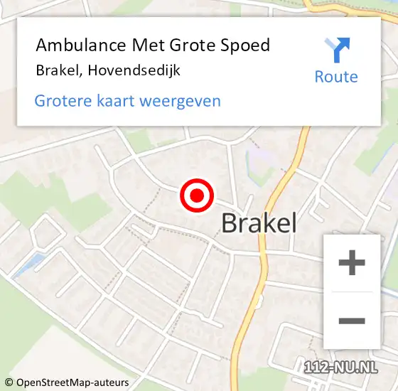 Locatie op kaart van de 112 melding: Ambulance Met Grote Spoed Naar Brakel, Hovendsedijk op 18 mei 2021 23:20