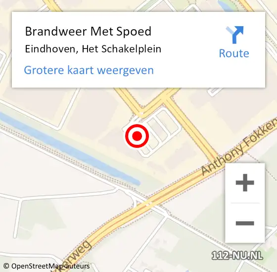 Locatie op kaart van de 112 melding: Brandweer Met Spoed Naar Eindhoven, Het Schakelplein op 19 mei 2021 01:23