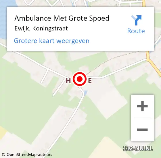 Locatie op kaart van de 112 melding: Ambulance Met Grote Spoed Naar Ewijk, Koningstraat op 19 mei 2021 18:32