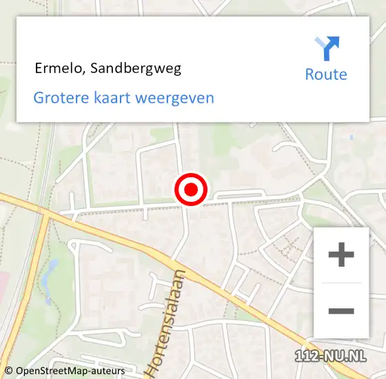 Locatie op kaart van de 112 melding:  Ermelo, Sandbergweg op 20 mei 2021 08:34