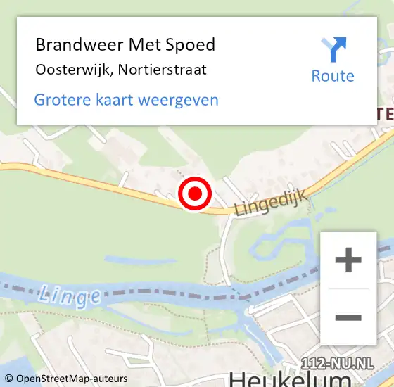 Locatie op kaart van de 112 melding: Brandweer Met Spoed Naar Oosterwijk, Nortierstraat op 20 mei 2021 20:55
