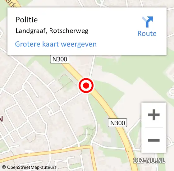 Locatie op kaart van de 112 melding: Politie Landgraaf, Rotscherweg op 21 mei 2021 13:29