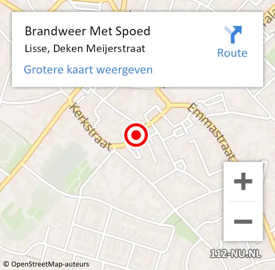 Locatie op kaart van de 112 melding: Brandweer Met Spoed Naar Lisse, Deken Meijerstraat op 21 mei 2021 15:58