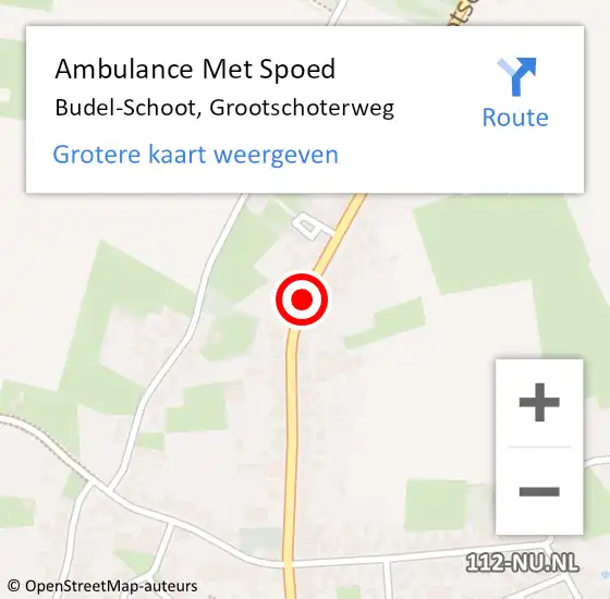 Locatie op kaart van de 112 melding: Ambulance Met Spoed Naar Budel-Schoot, Grootschoterweg op 22 mei 2021 10:10