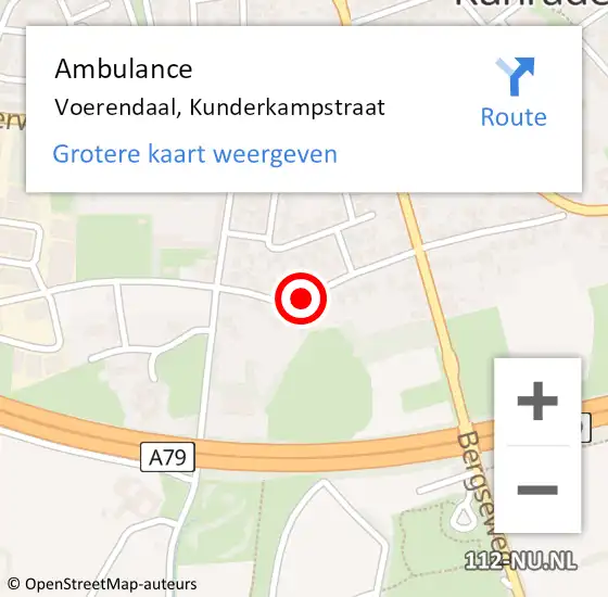 Locatie op kaart van de 112 melding: Ambulance Voerendaal, Kunderkampstraat op 22 mei 2021 12:20