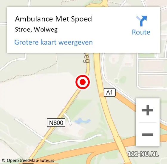 Locatie op kaart van de 112 melding: Ambulance Met Spoed Naar Stroe, Wolweg op 23 mei 2021 14:41