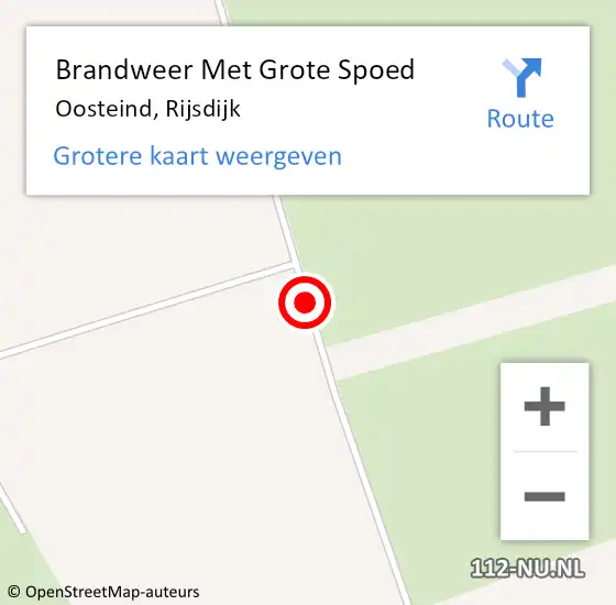 Locatie op kaart van de 112 melding: Brandweer Met Grote Spoed Naar Oosteind, Rijsdijk op 23 mei 2021 16:34
