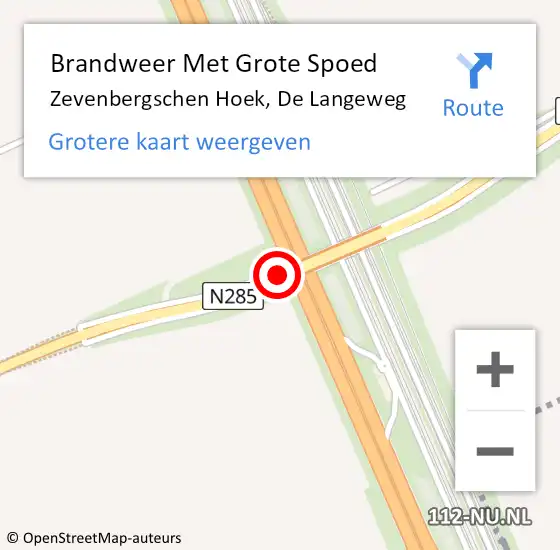 Locatie op kaart van de 112 melding: Brandweer Met Grote Spoed Naar Zevenbergschen Hoek, De Langeweg op 24 mei 2021 02:41