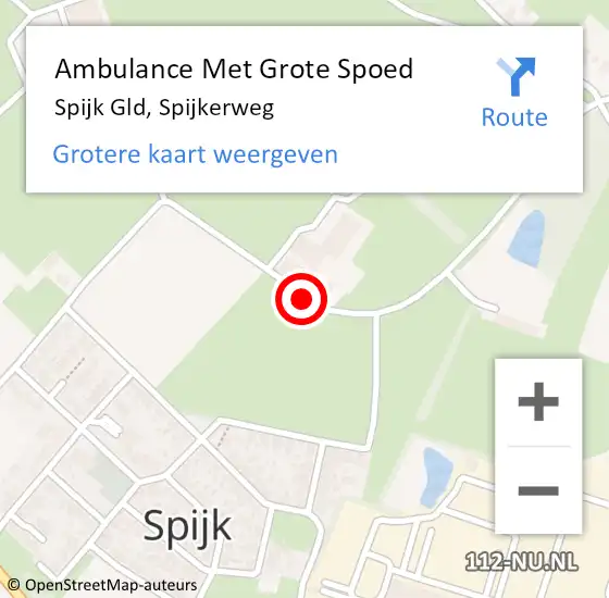 Locatie op kaart van de 112 melding: Ambulance Met Grote Spoed Naar Spijk Gld, Spijkerweg op 24 mei 2021 10:22