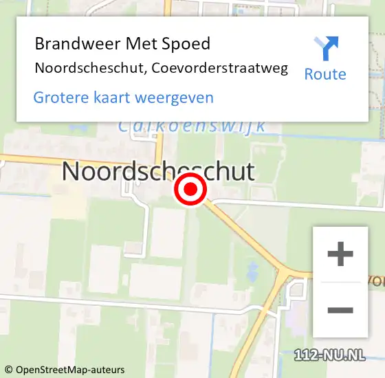 Locatie op kaart van de 112 melding: Brandweer Met Spoed Naar Noordscheschut, Coevorderstraatweg op 26 mei 2021 16:25