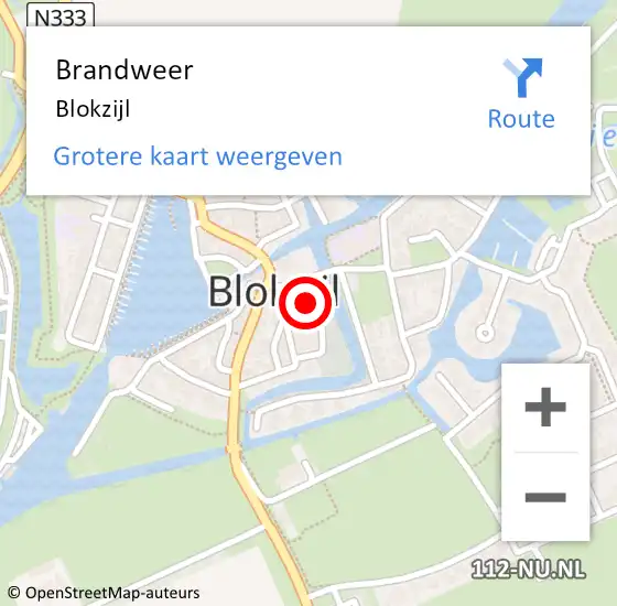 Locatie op kaart van de 112 melding: Brandweer Blokzijl op 26 mei 2021 18:56