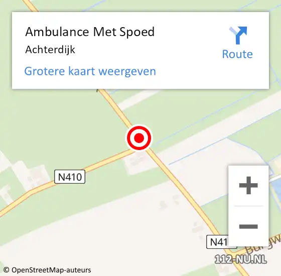 Locatie op kaart van de 112 melding: Ambulance Met Spoed Naar Achterdijk op 26 mei 2021 22:31