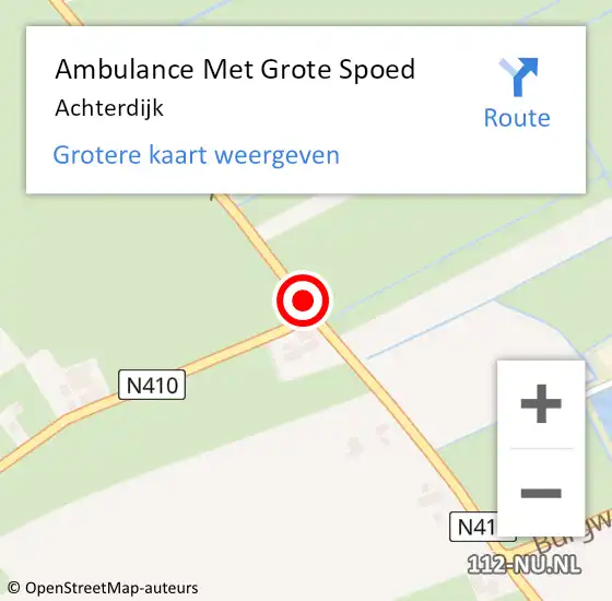 Locatie op kaart van de 112 melding: Ambulance Met Grote Spoed Naar Achterdijk op 26 mei 2021 22:58