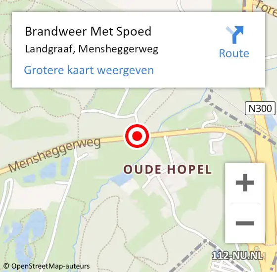 Locatie op kaart van de 112 melding: Brandweer Met Spoed Naar Landgraaf, Mensheggerweg op 27 mei 2021 06:35