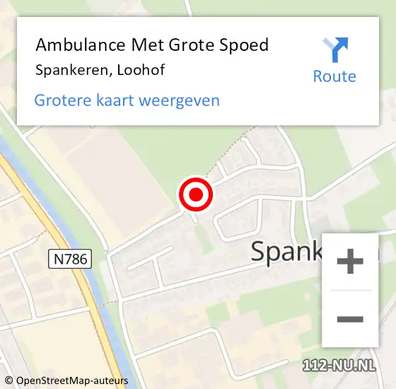 Locatie op kaart van de 112 melding: Ambulance Met Grote Spoed Naar Spankeren, Loohof op 27 mei 2021 06:58