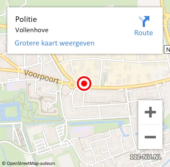 Locatie op kaart van de 112 melding: Politie Vollenhove op 27 mei 2021 11:39