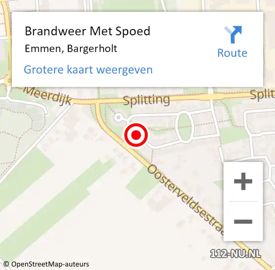 Locatie op kaart van de 112 melding: Brandweer Met Spoed Naar Emmen, Bargerholt op 27 mei 2021 22:29