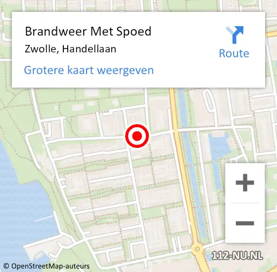 Locatie op kaart van de 112 melding: Brandweer Met Spoed Naar Zwolle, Handellaan op 28 mei 2021 15:37