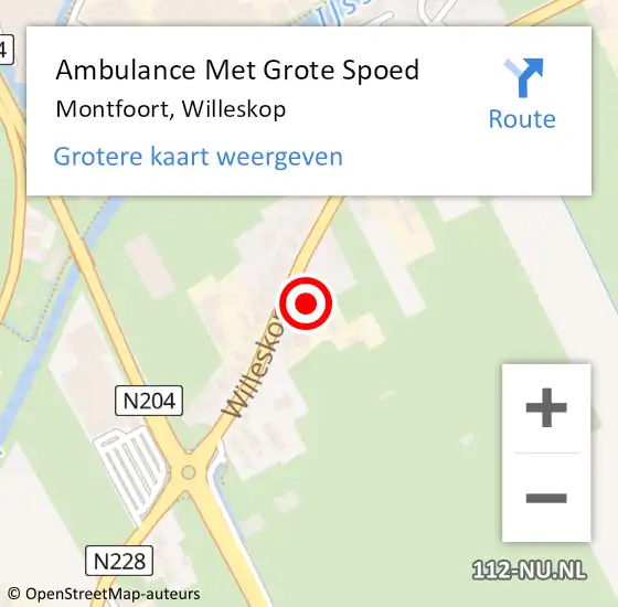 Locatie op kaart van de 112 melding: Ambulance Met Grote Spoed Naar Montfoort, Willeskop op 29 mei 2021 09:59