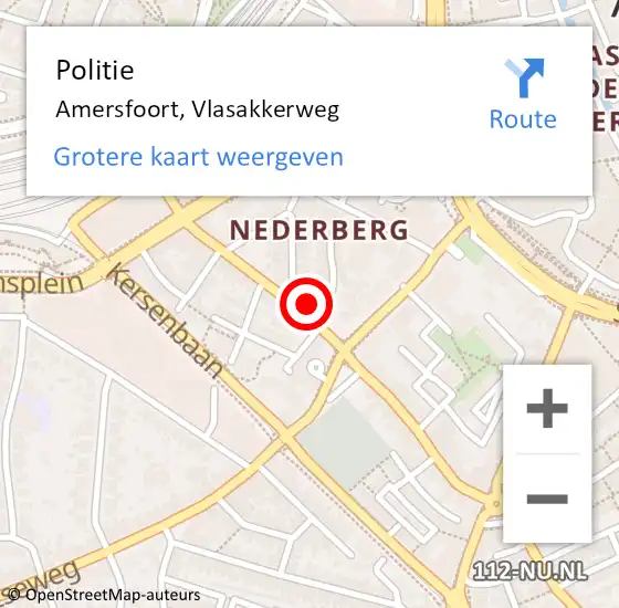 Locatie op kaart van de 112 melding: Politie Amersfoort, Vlasakkerweg op 29 mei 2021 16:18