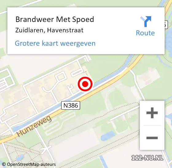 Locatie op kaart van de 112 melding: Brandweer Met Spoed Naar Zuidlaren, Havenstraat op 11 juni 2014 19:21