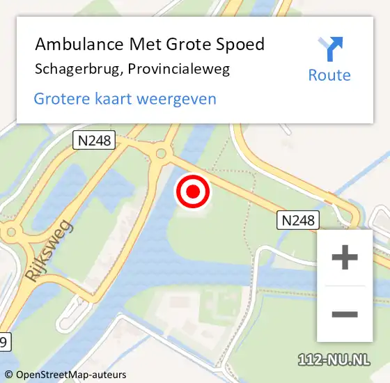 Locatie op kaart van de 112 melding: Ambulance Met Grote Spoed Naar Schagerbrug, Provincialeweg op 30 mei 2021 12:16
