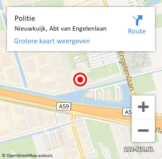 Locatie op kaart van de 112 melding: Politie Nieuwkuijk, Abt van Engelenlaan op 30 mei 2021 14:07