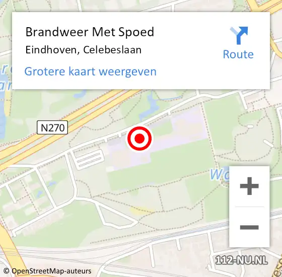 Locatie op kaart van de 112 melding: Brandweer Met Spoed Naar Eindhoven, Celebeslaan op 30 mei 2021 18:17
