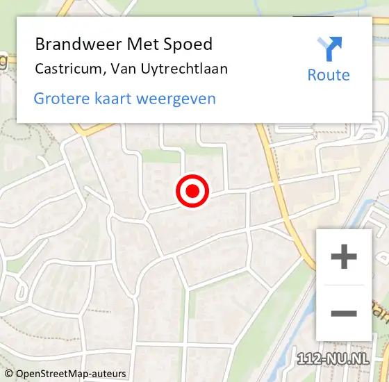 Locatie op kaart van de 112 melding: Brandweer Met Spoed Naar Castricum, Van Uytrechtlaan op 30 mei 2021 23:13