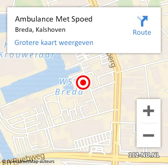 Locatie op kaart van de 112 melding: Ambulance Met Spoed Naar Breda, Kalshoven op 31 mei 2021 03:42