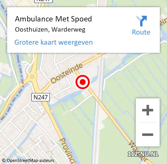 Locatie op kaart van de 112 melding: Ambulance Met Spoed Naar Oosthuizen, Warderweg op 31 mei 2021 08:31