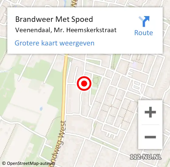 Locatie op kaart van de 112 melding: Brandweer Met Spoed Naar Veenendaal, Mr. Heemskerkstraat op 31 mei 2021 20:45