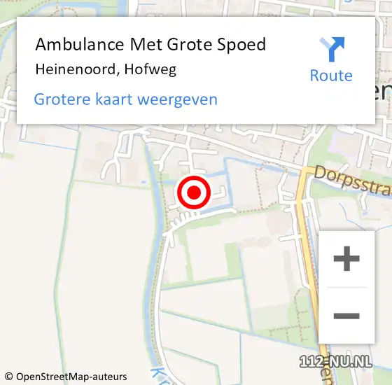 Locatie op kaart van de 112 melding: Ambulance Met Grote Spoed Naar Heinenoord, Hofweg op 31 mei 2021 21:48