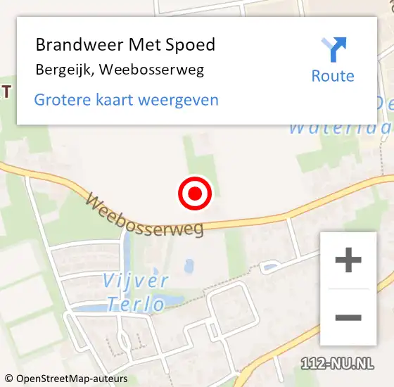 Locatie op kaart van de 112 melding: Brandweer Met Spoed Naar Bergeijk, Weebosserweg op 31 mei 2021 22:13