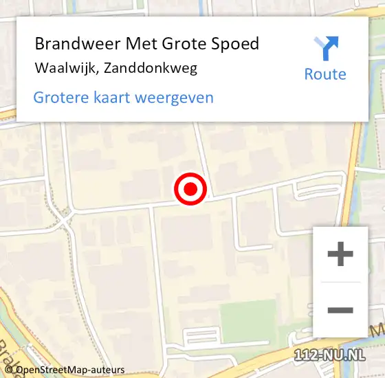 Locatie op kaart van de 112 melding: Brandweer Met Grote Spoed Naar Waalwijk, Zanddonkweg op 1 juni 2021 09:40