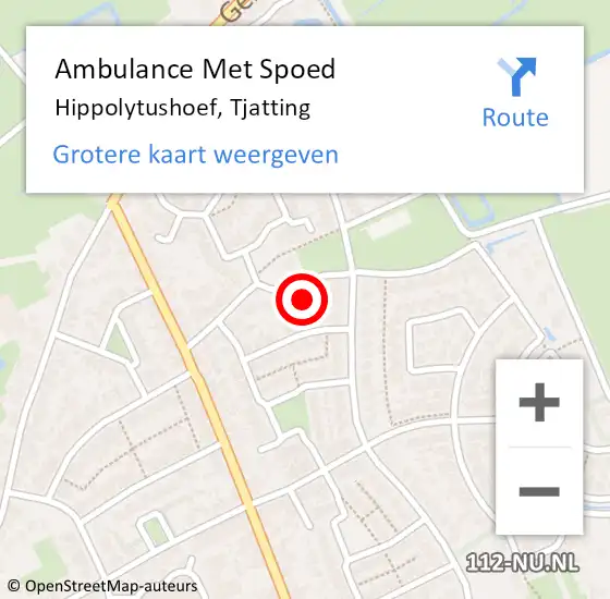 Locatie op kaart van de 112 melding: Ambulance Met Spoed Naar Hippolytushoef, Tjatting op 1 juni 2021 12:06