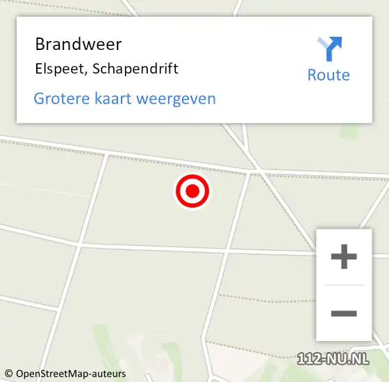 Locatie op kaart van de 112 melding: Brandweer Elspeet, Schapendrift op 1 juni 2021 16:49