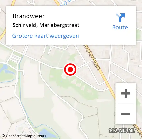 Locatie op kaart van de 112 melding: Brandweer Schinveld, Mariabergstraat op 1 juni 2021 17:16